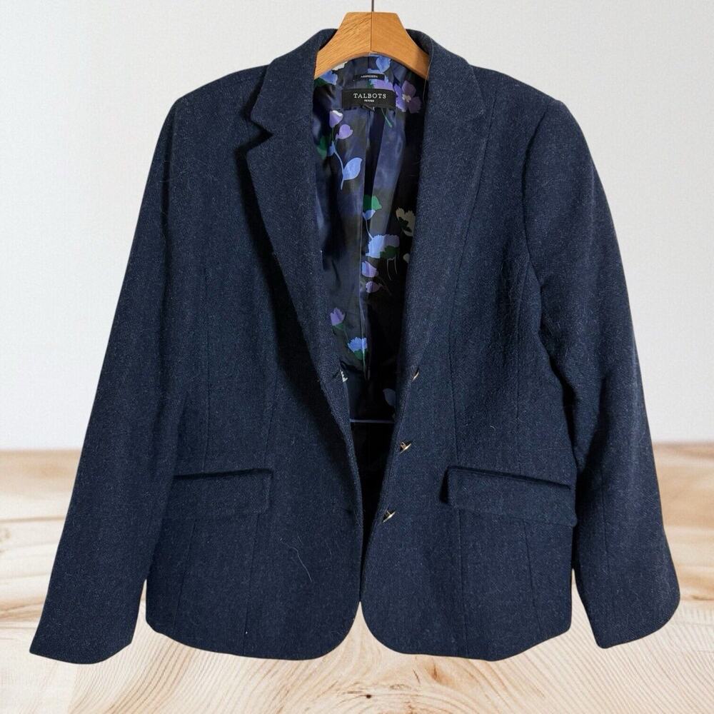 Talbots Navy Blue Three-Button Blazer - Picture 4 of 12